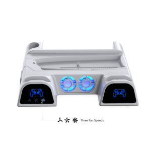 For PS5 Slim Cooling Base Charging Dock with Light New Vertical Stand Charger Station Disc Storage Rack TP5-3532B