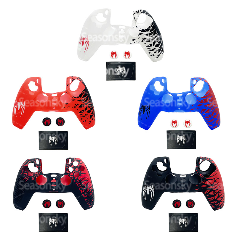 For PS5 Silicone Protective Cover and Joystick Thumb Stick Cap