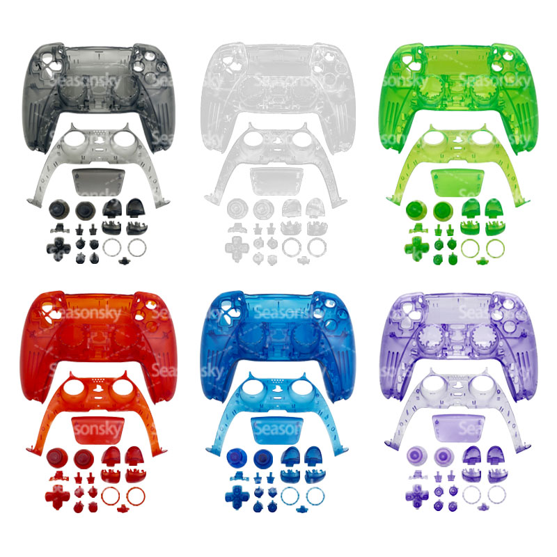 For PS5 Controller Transparent Full Shell